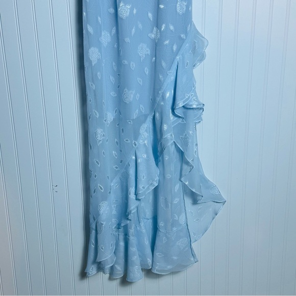 Lulus Forever Be Floral Sleeveless High-Low Dress in Light Blue L Wedding Party - Picture 7 of 12